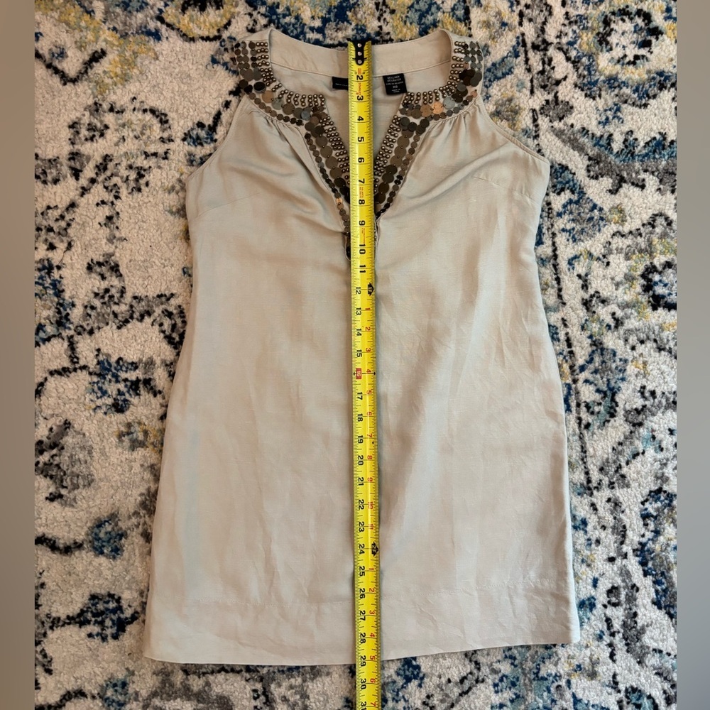 New York & Company Khaki Embellished Mini Dress - Picture 7 of 8